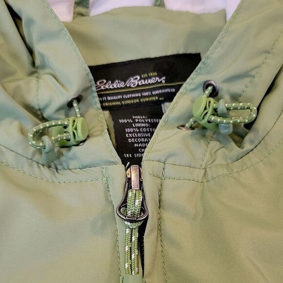 Eddie Bauer Green Hooded Zip Lightweight Jacket Size XL - Picture 5 of 10